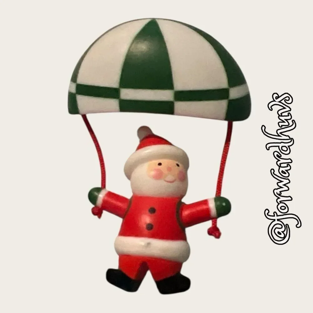 Bundle Sale 3 for $15 | Vintage Plastic Santa Pin with Movable Parachute